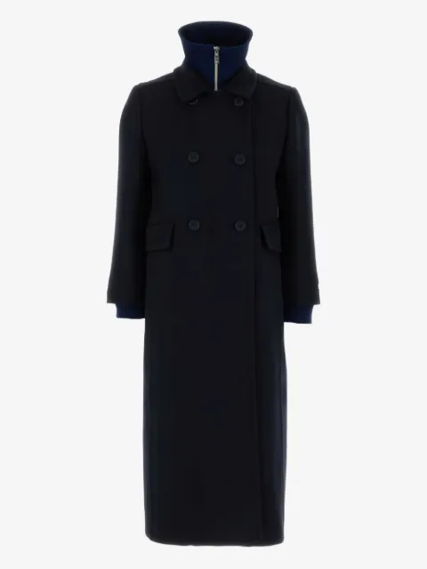 Prada double-breasted natté fabric coat
