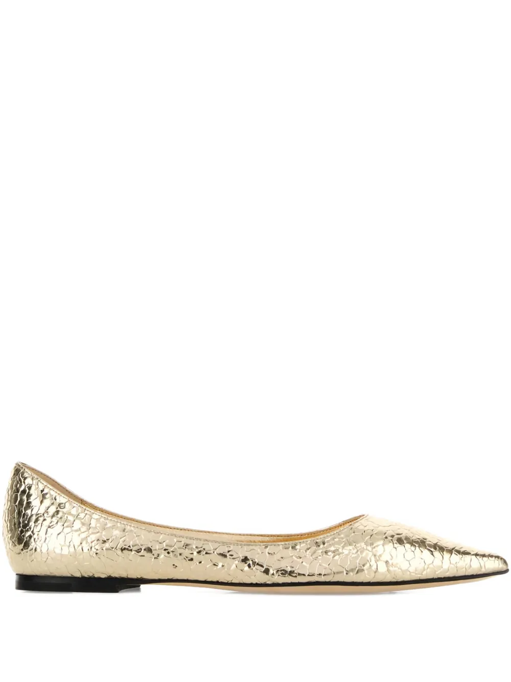 Jimmy Choo Love Ballet Flats In Gold
