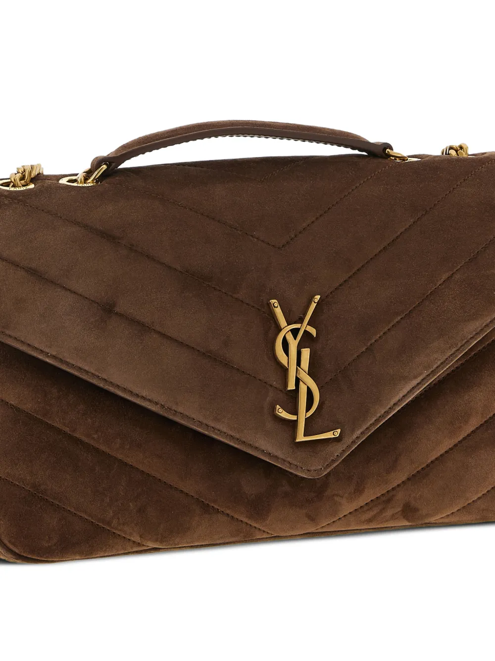 Saint Laurent Lou gewatteerde medium matelassé schoudertas Bruin
