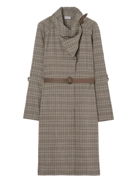 Burberry Vestido xadrez com lenço na gola