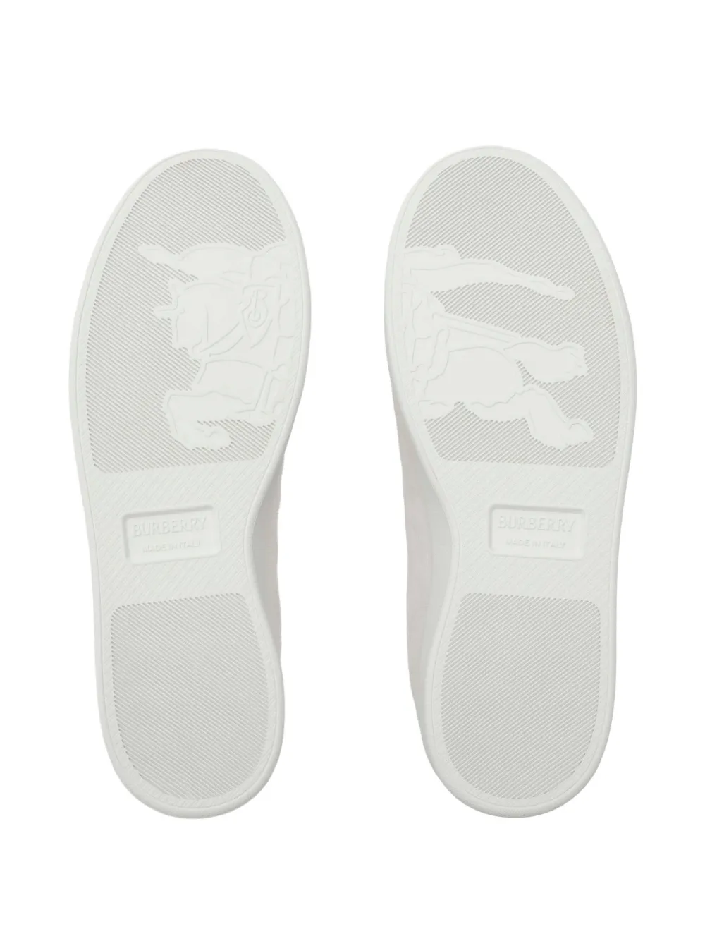 Burberry Geruite leren sneakers met reliëf Wit