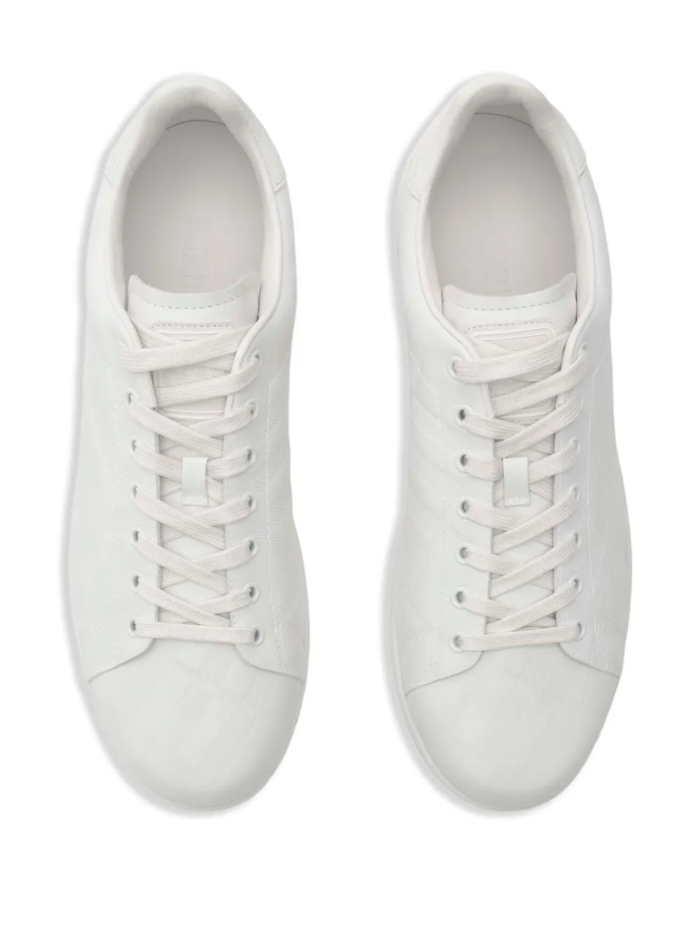 embossed-check leather sneakers