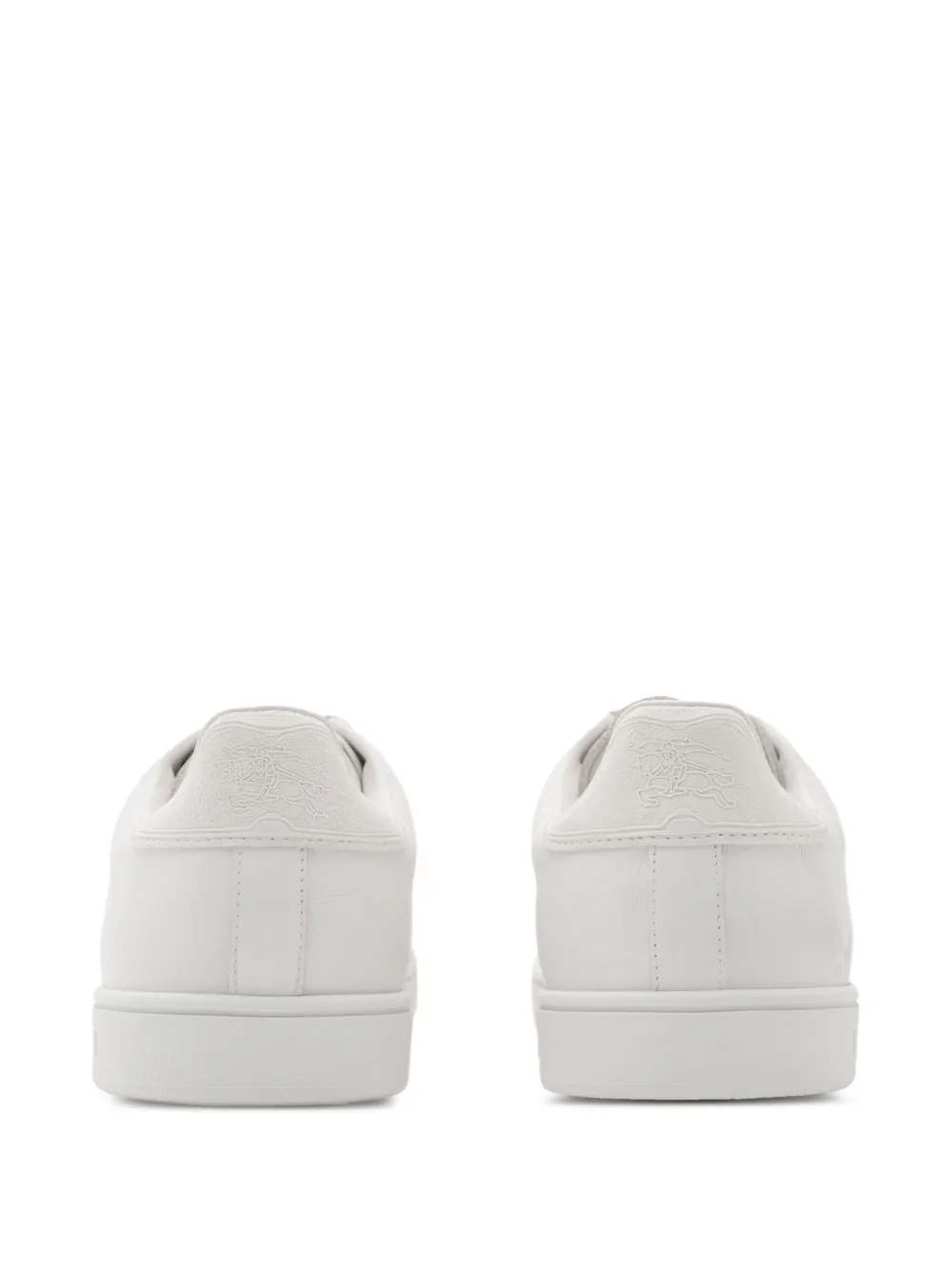 embossed-check leather sneakers