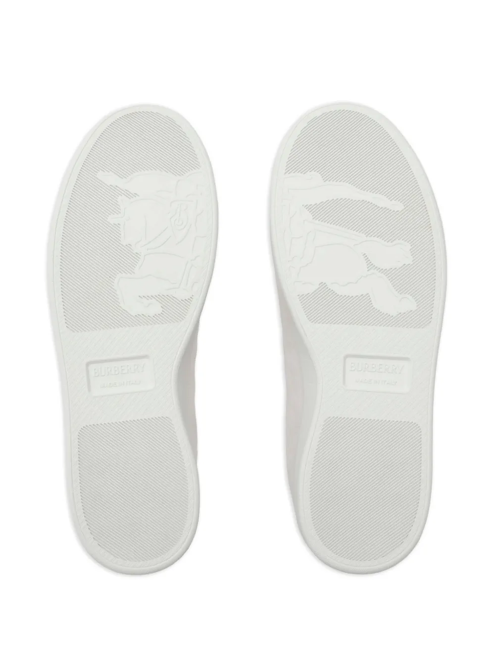 embossed-check leather sneakers