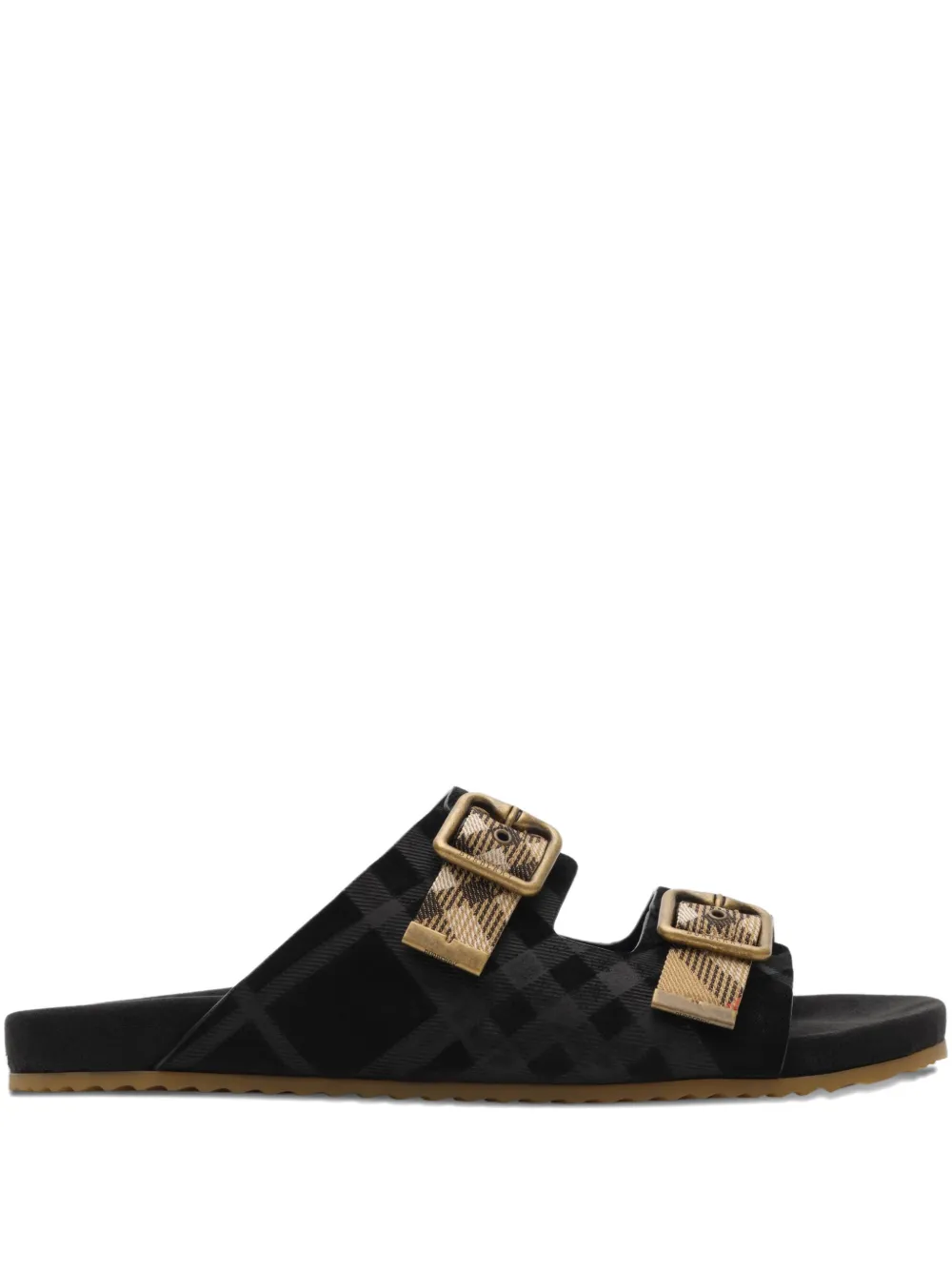 Burberry checked suede sandals | Black | Image 1