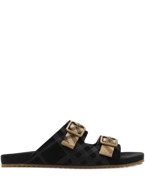 Burberry checked suede sandals