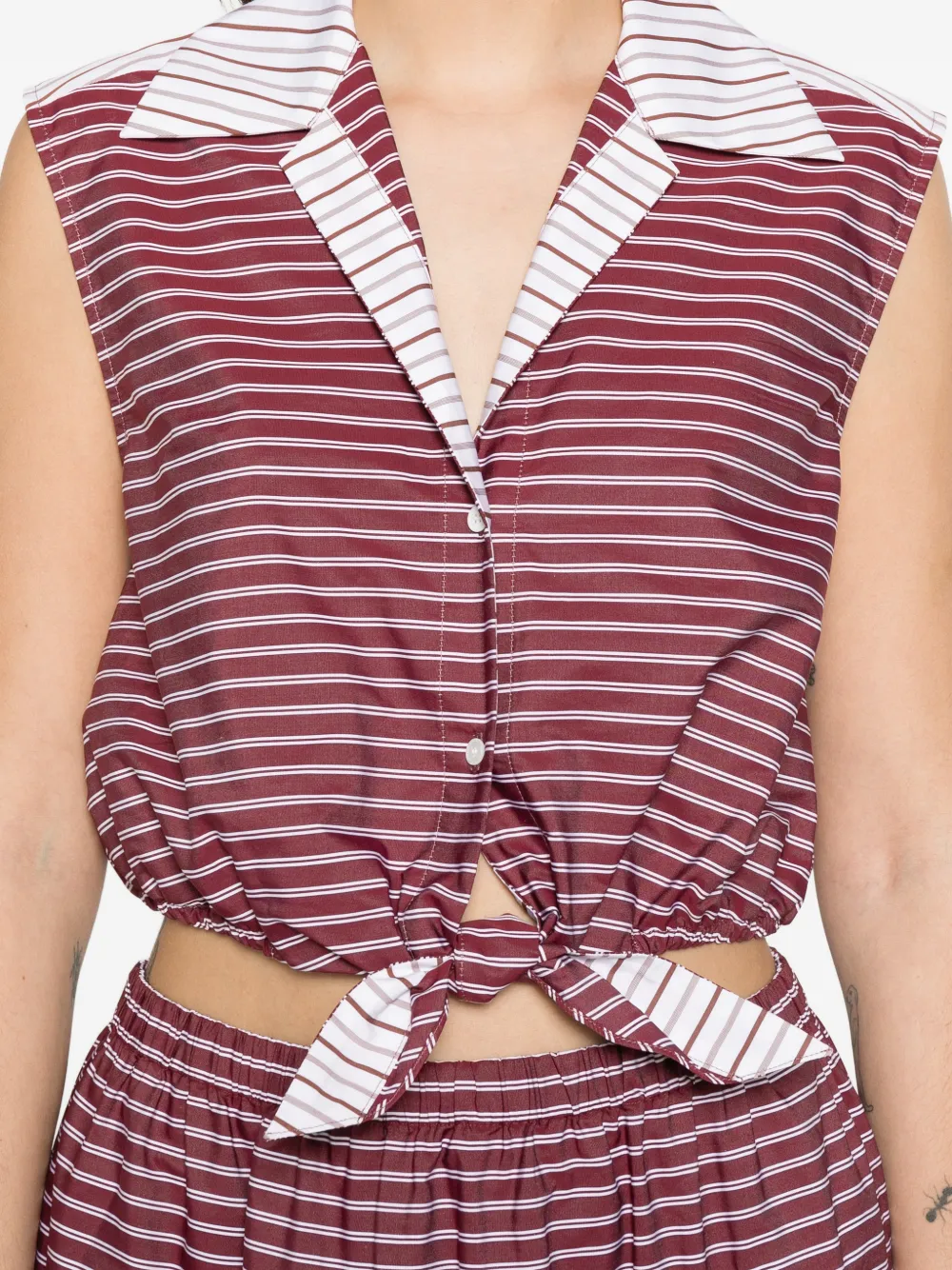 SANDRO Gestreepte blouse Rood