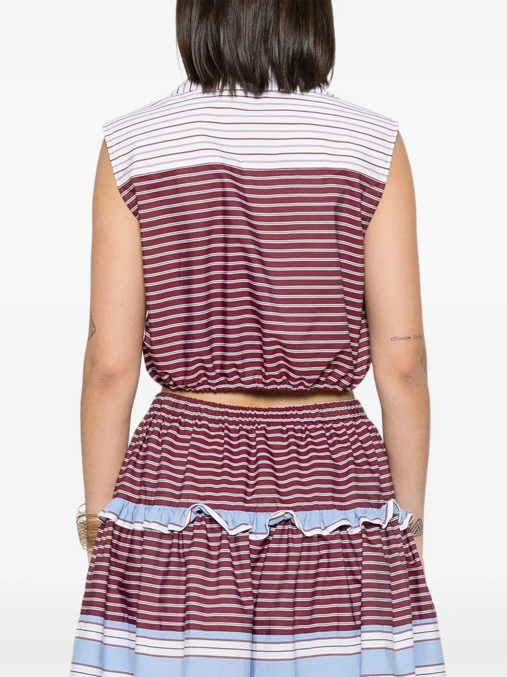 SANDRO Gestreepte blouse Rood