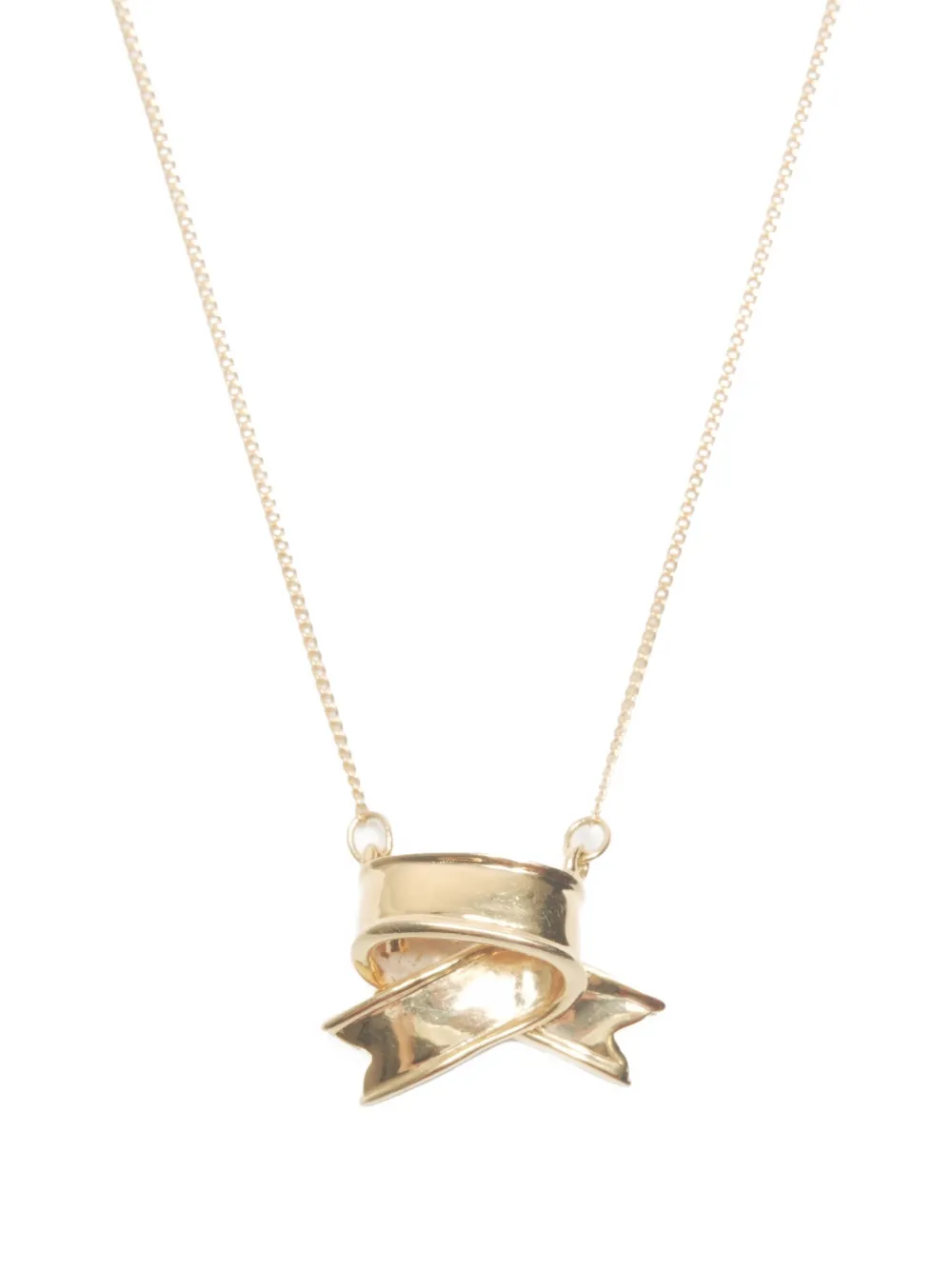 Tiffany & Co. Pre-Owned 18K黄金 Ribbon Cross 项链(2000年代典藏款) | 金色 | FARFETCH CN