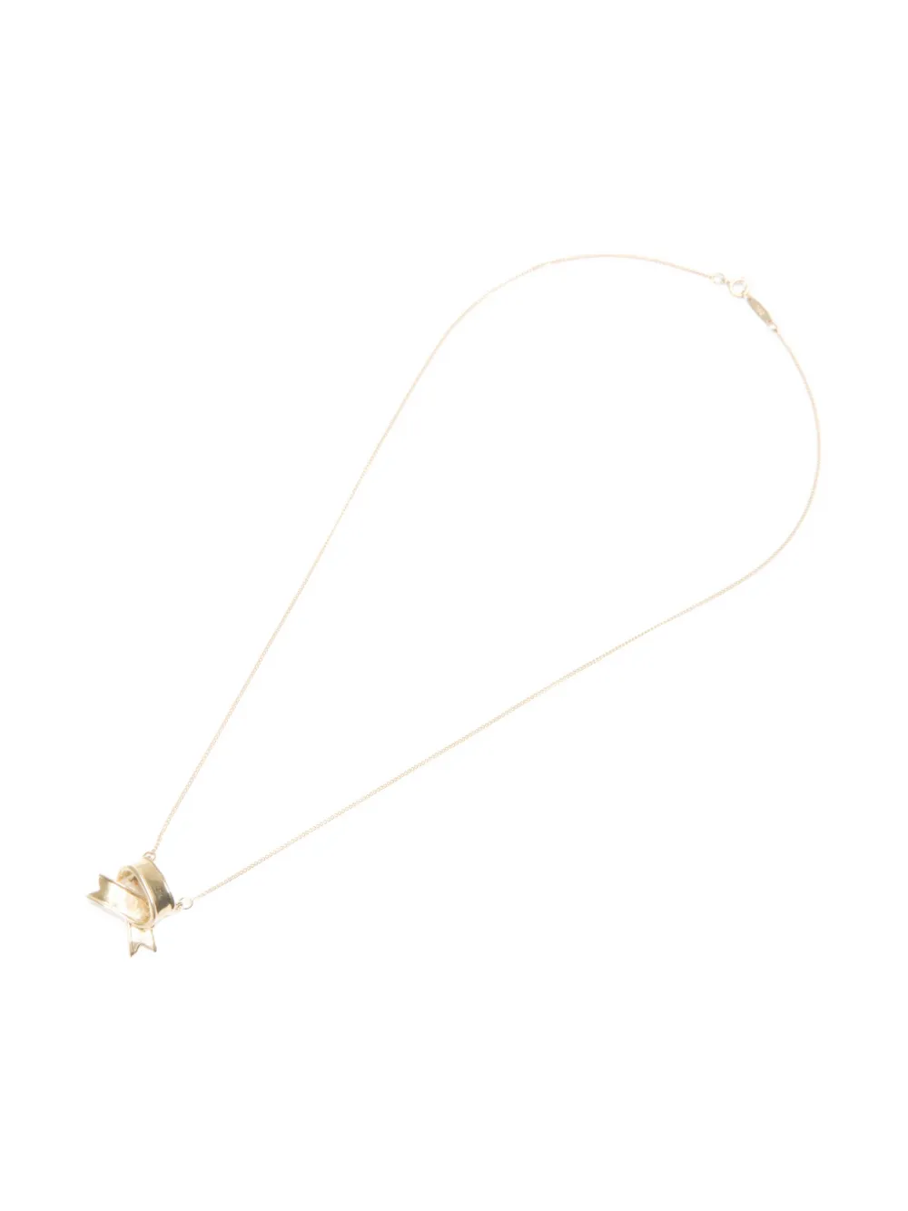 Tiffany & Co. Pre-Owned 18K黄金 Ribbon Cross 项链(2000年代典藏款) | 金色 | FARFETCH CN