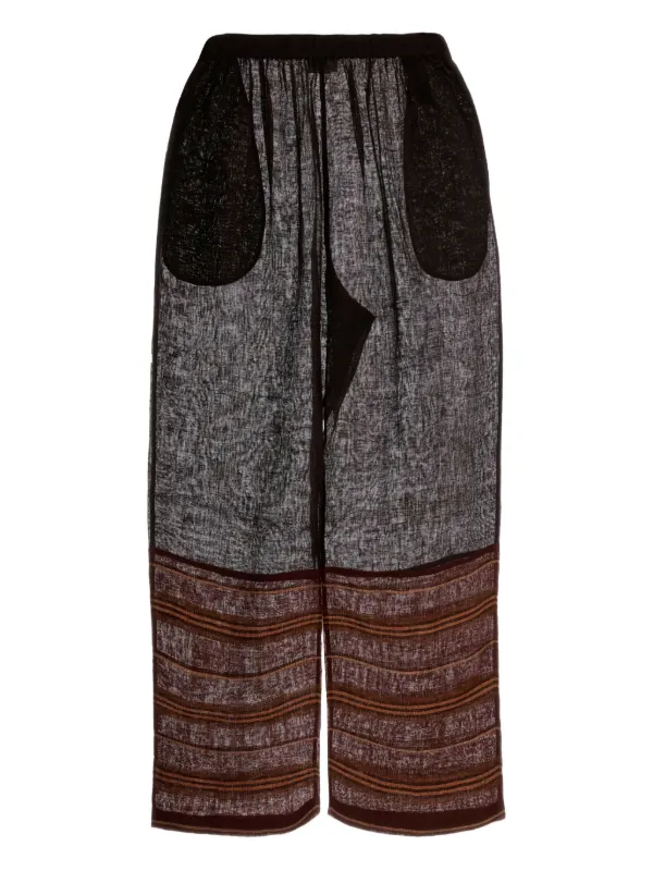 Tory Burch Linen Beach Trousers in Brown