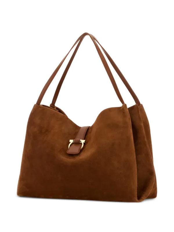 FERRAGAMO フェラガモ スエード　バッグ Ferragamo スエード トートバッグ | ブラウン | FARFETCH JP