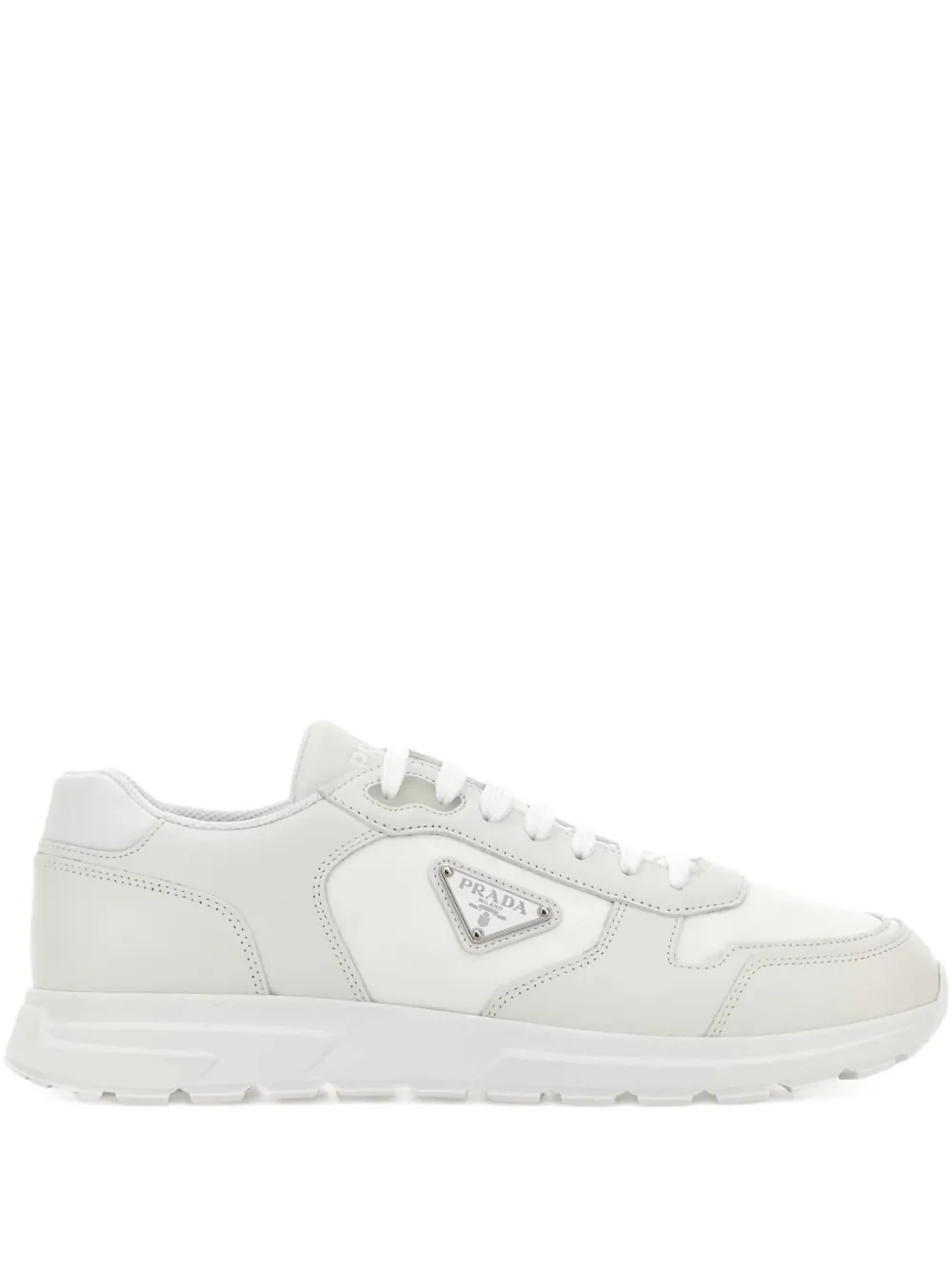 Prada leather logo sneakers - Bianco