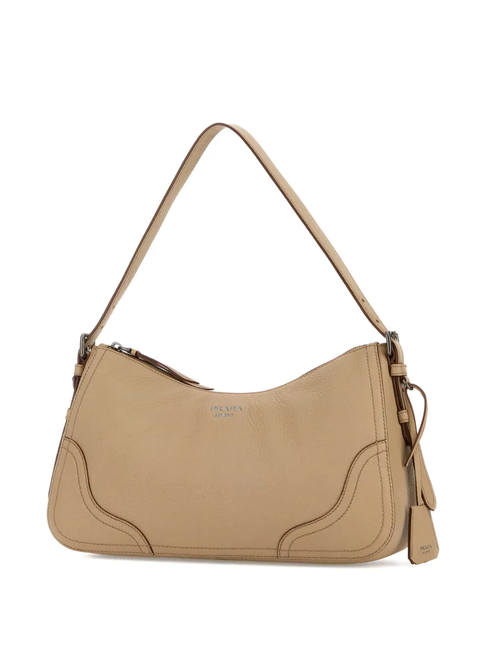 Prada Aimèe grote gestikte sacca shopper Beige