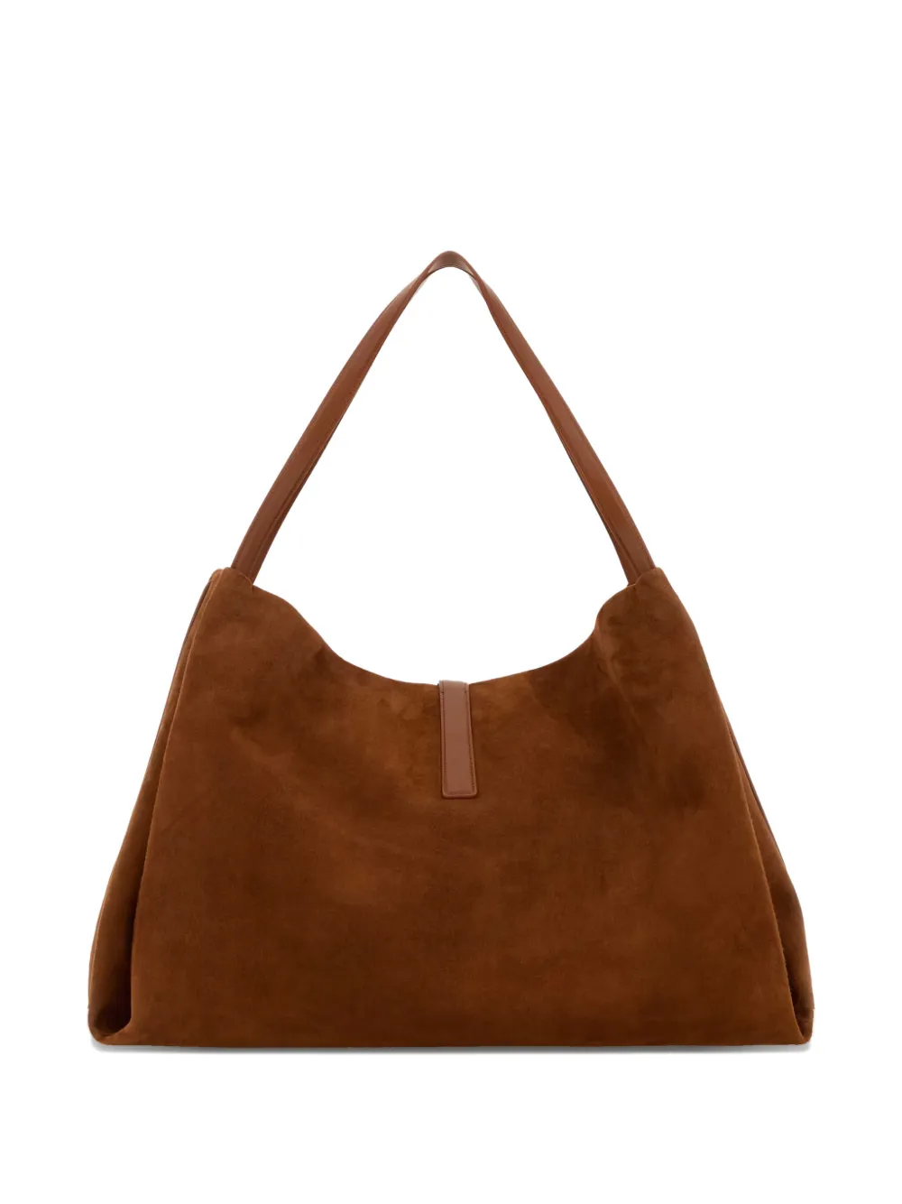 Ferragamo Gancini-detail suede shoulder bag - Bruin