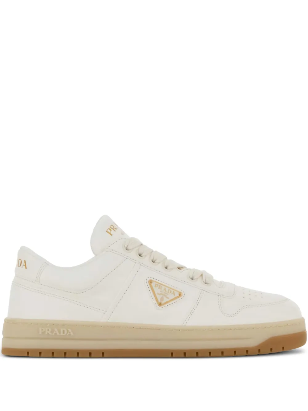 Prada 30 mm Downtown nappa leren sneakers Wit