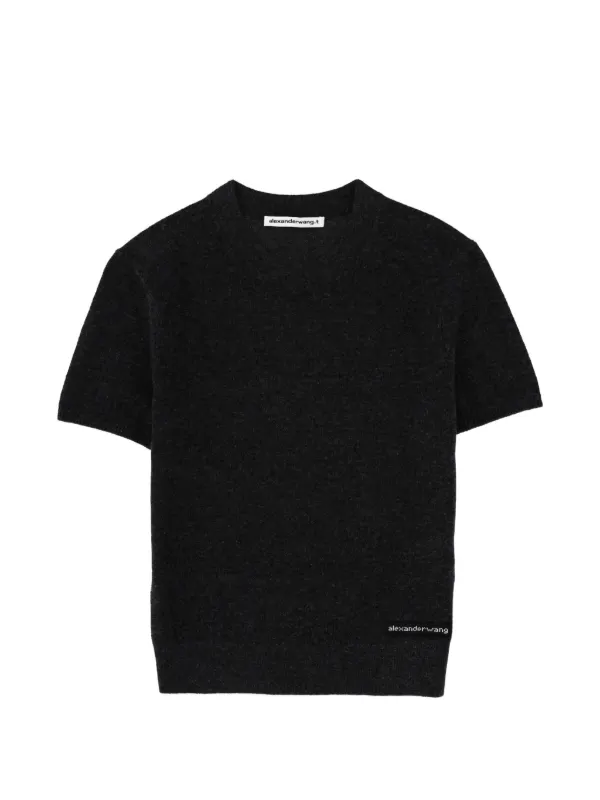 Alexander Wang Short-sleeve Wool T-shirt in Grey