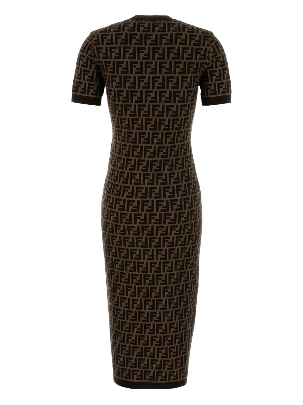 FENDI jacquard fitted mini dress - Bruin