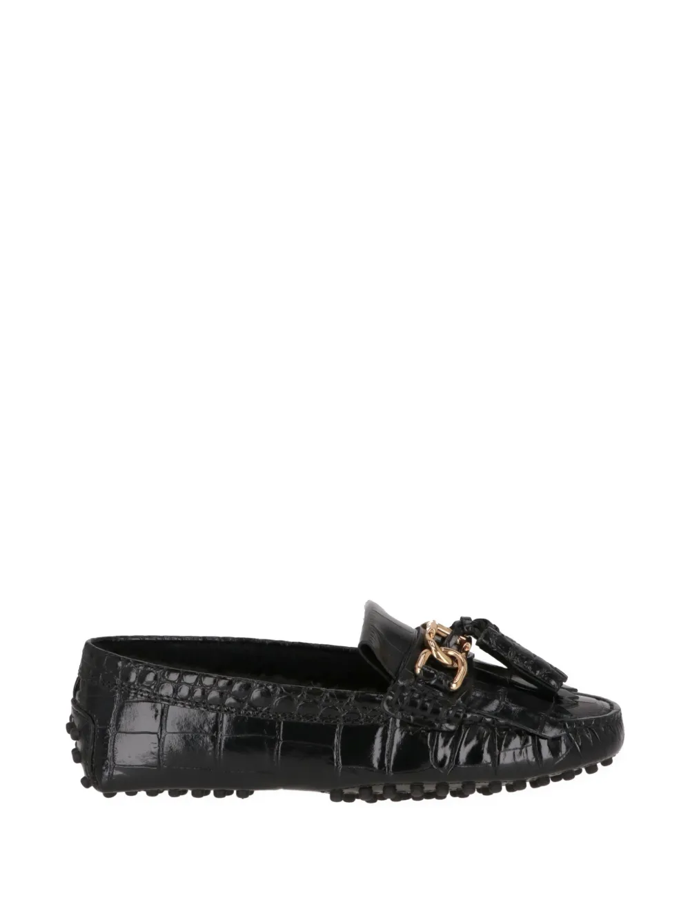 Tod's croc-effect Gommino loafers - Nero