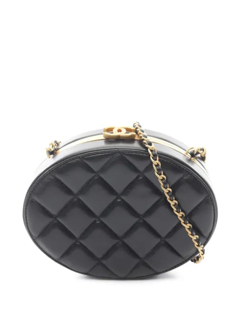 CHANEL Pre-Owned bolsa crossbody Round Clutch with Chain de piel de cordero con capitonado CC 2021-2025
