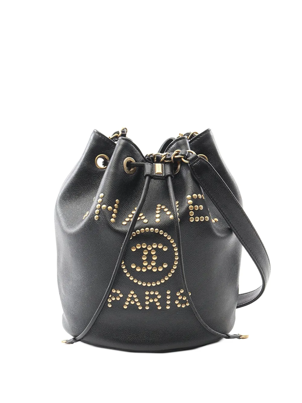 CHANEL Pre-Owned 2019 CC Deauville Drawstring Bucket Bag shoulder bag - Nero