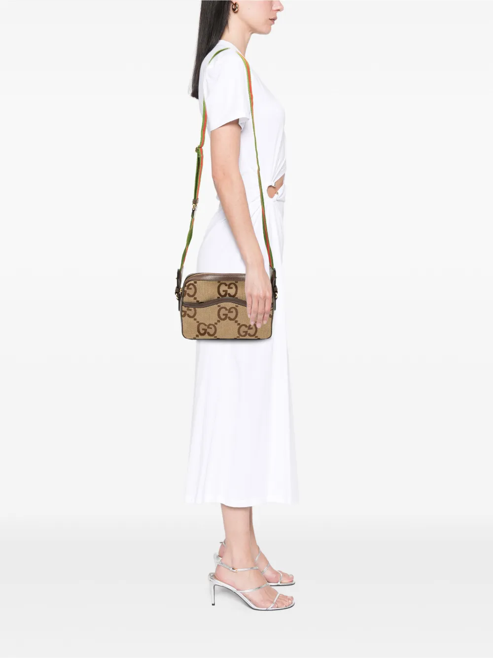 Gucci Pre-Owned GG Web 帆布斜挎包（2016-2025年典藏款） | 典藏臻品 | Image 2