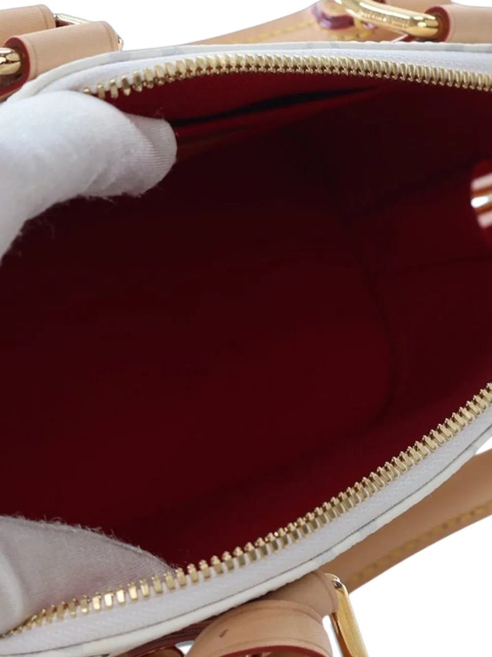 Pre-owned Louis Vuitton 2021-2025 Takashi Murakami Monogram Cherry Alma Bb Satchel In White