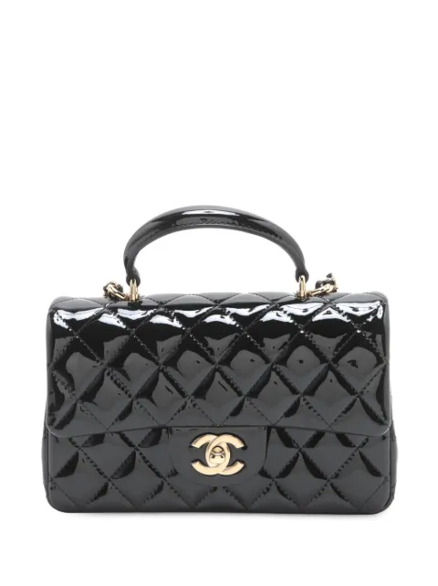 CHANEL Pre-Owned 2021-2025 Mini Rectangular Classic Patent Top Handle Flap satchel