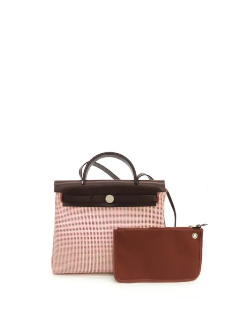 Hermès Pre-Owned bolsa satchel Toile Criss Viking Vache Hunter Herbag 31 con cierre 2022