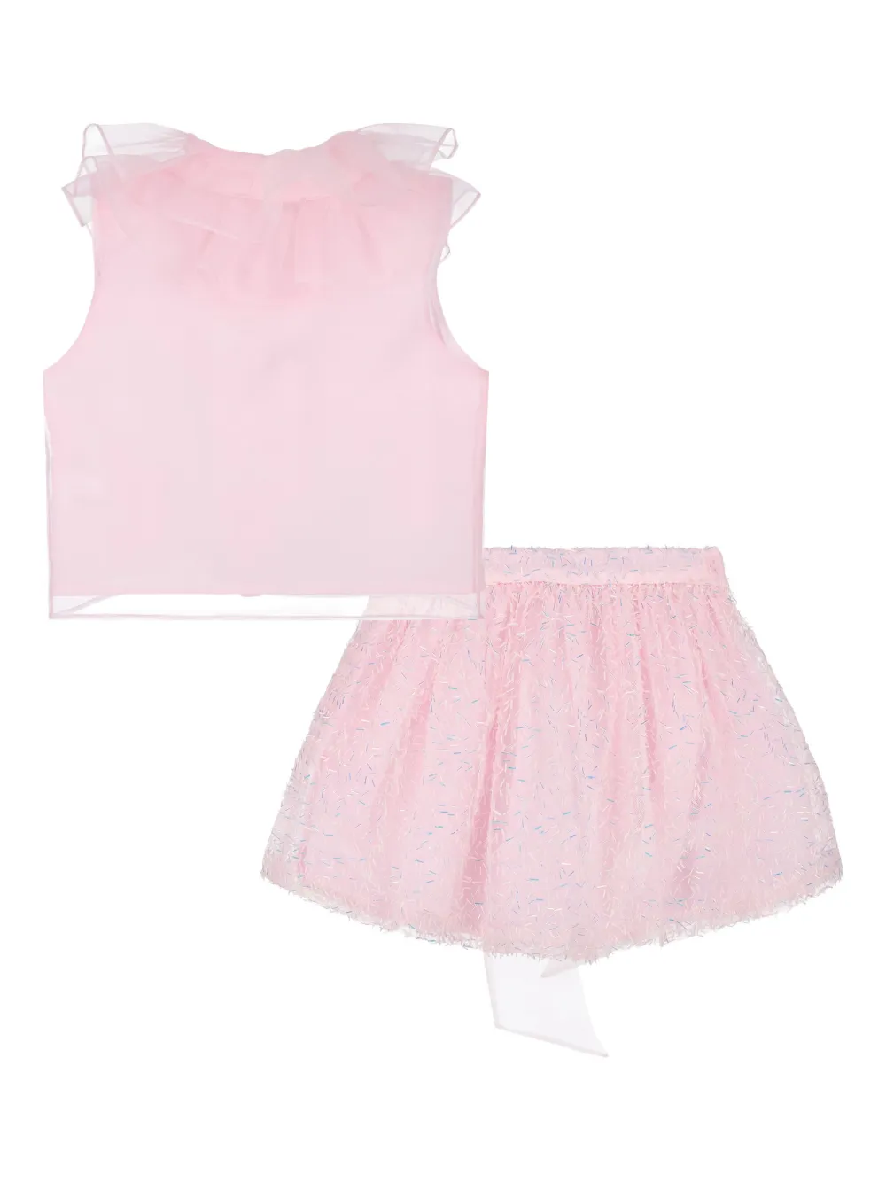 MAMA LUMA KIDS Chiffon rok set met strik Roze