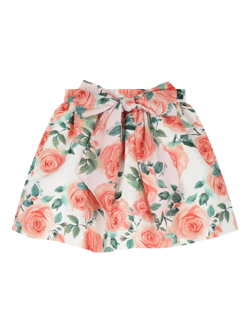 MAMA LUMA KIDS Satijnen rok set met roos Wit
