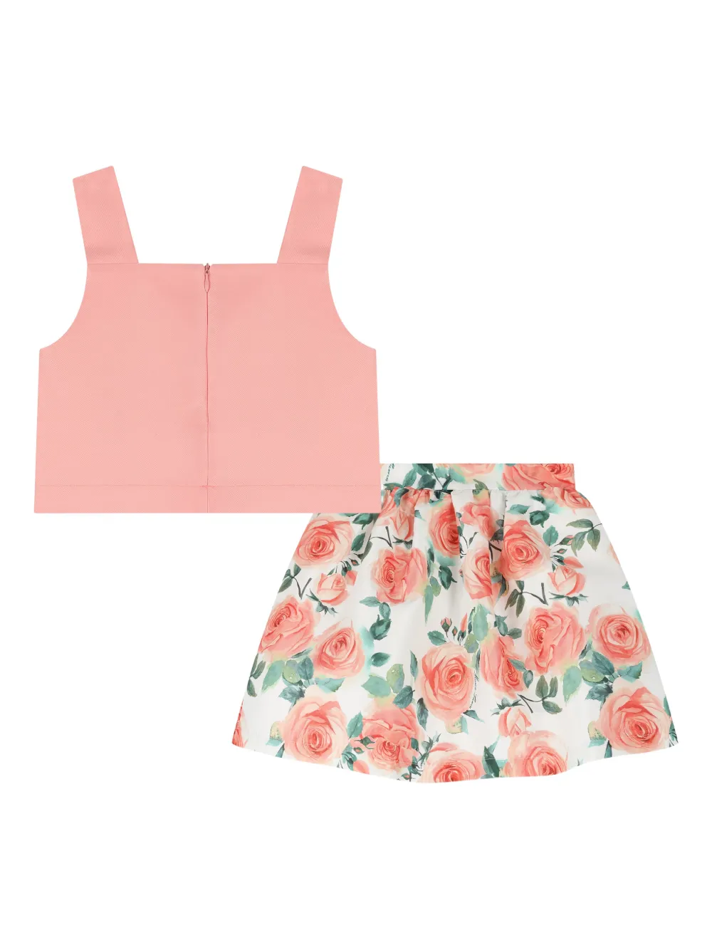 MAMA LUMA KIDS Satijnen rok set met roos Wit