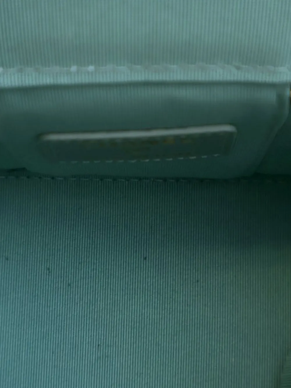 Pre-owned Chanel 2021 Mini Quilted Iridescent Caviar Pearl On Top Vanity Case With Chain Clutch Bag In Green