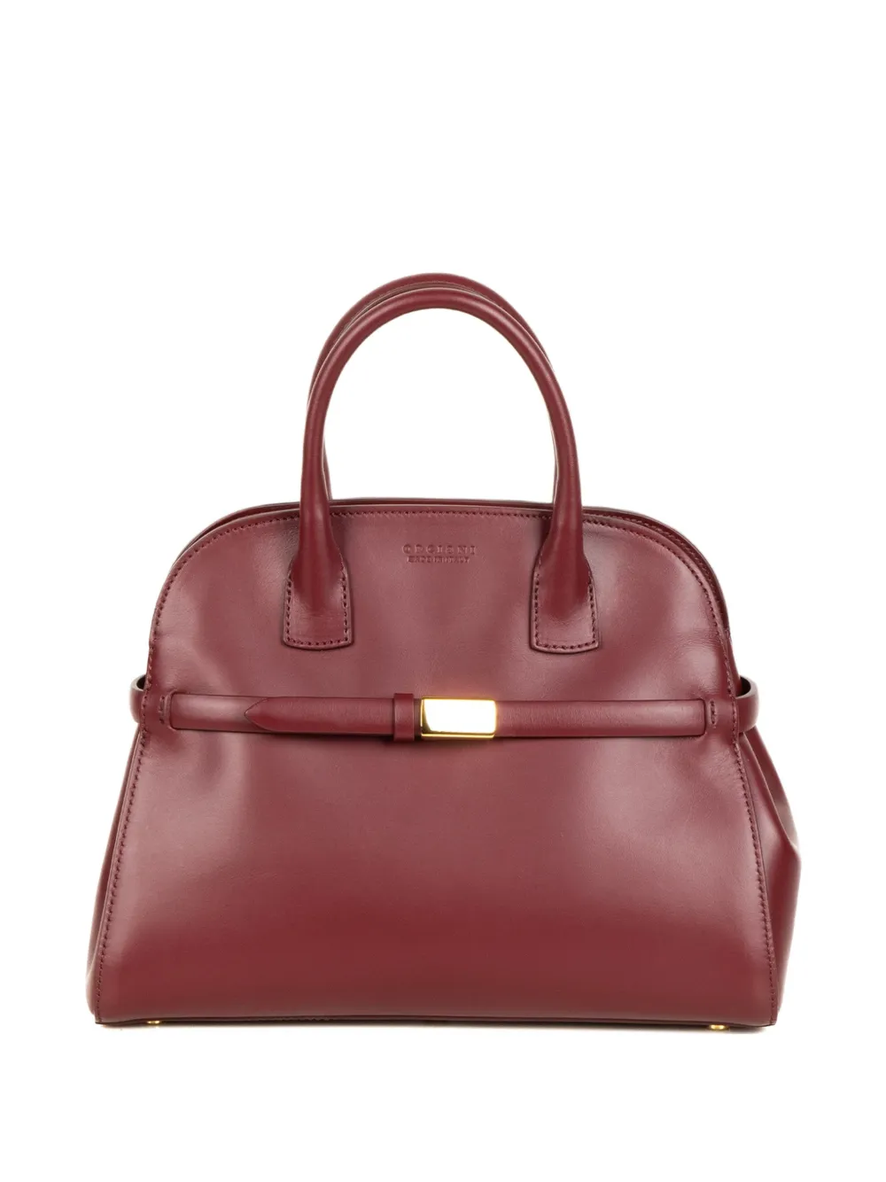 Orciani Aura Alba Leather Midi Tote Bag In Red