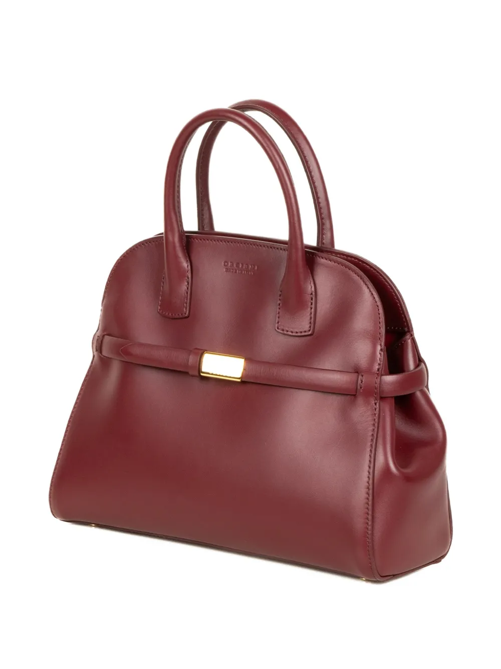 Orciani Aura Alba Leather Midi Tote Bag In Red