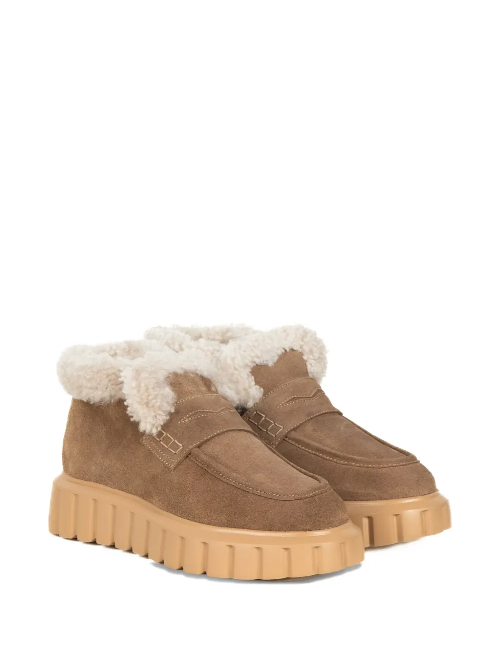 Voile Blanche 40 mm laarzen met afwerking van bont Bruin