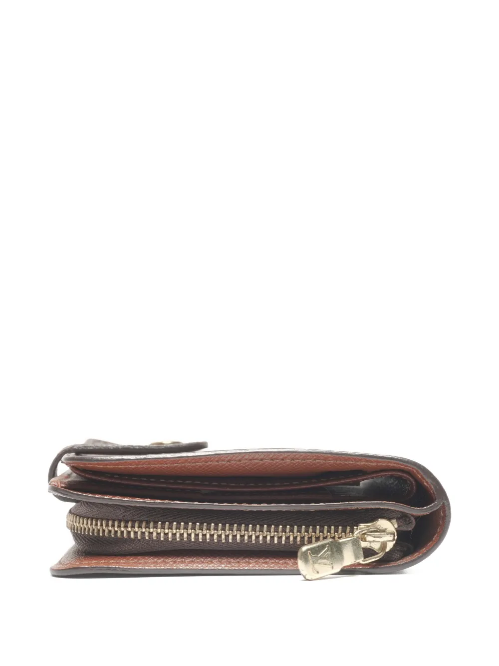 Pre-owned Louis Vuitton 2002 Monogram Zip Wallet In Brown