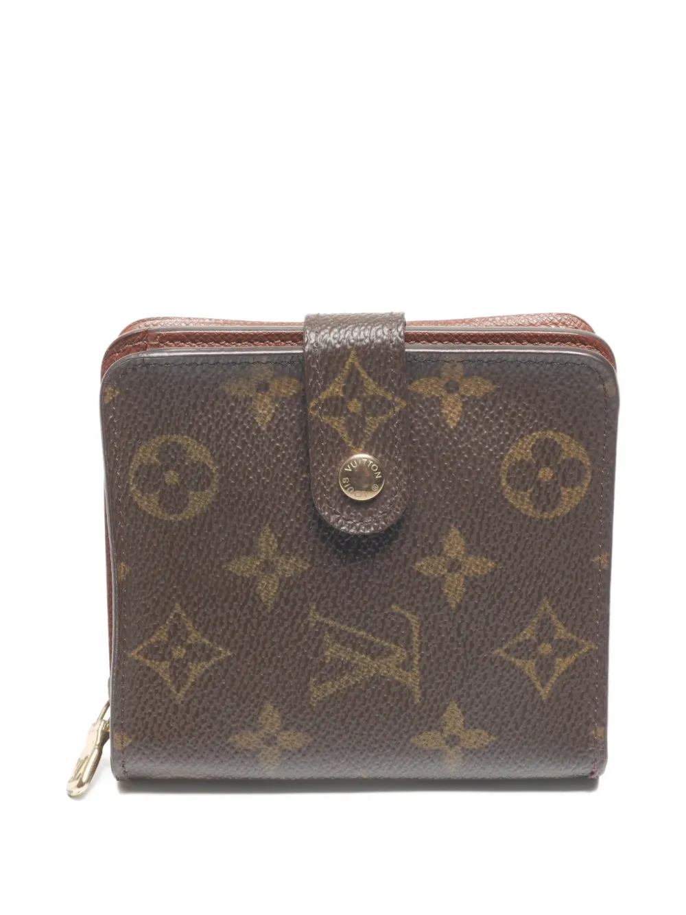 Pre-owned Louis Vuitton 2002 Monogram Zip Wallet In Brown