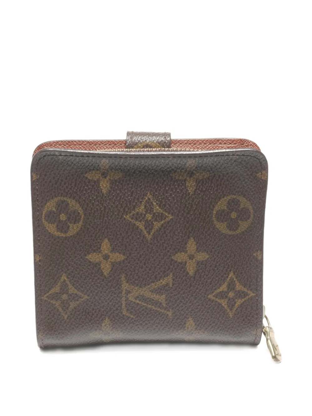 Pre-owned Louis Vuitton 2002 Monogram Zip Wallet In Brown