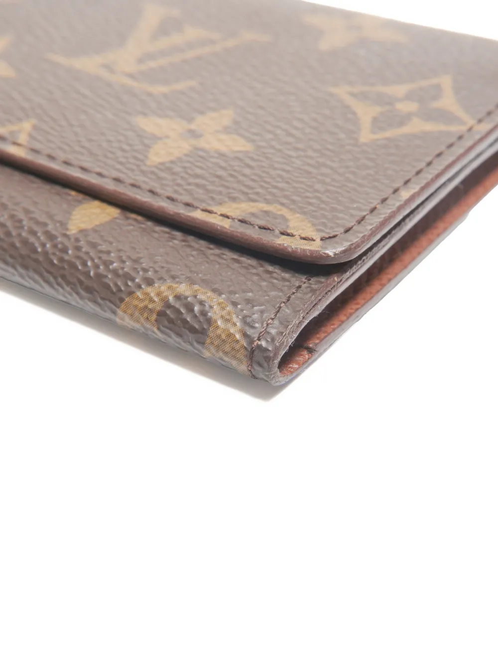 Pre-owned Louis Vuitton 1996 Monogram Card Holder In Brown