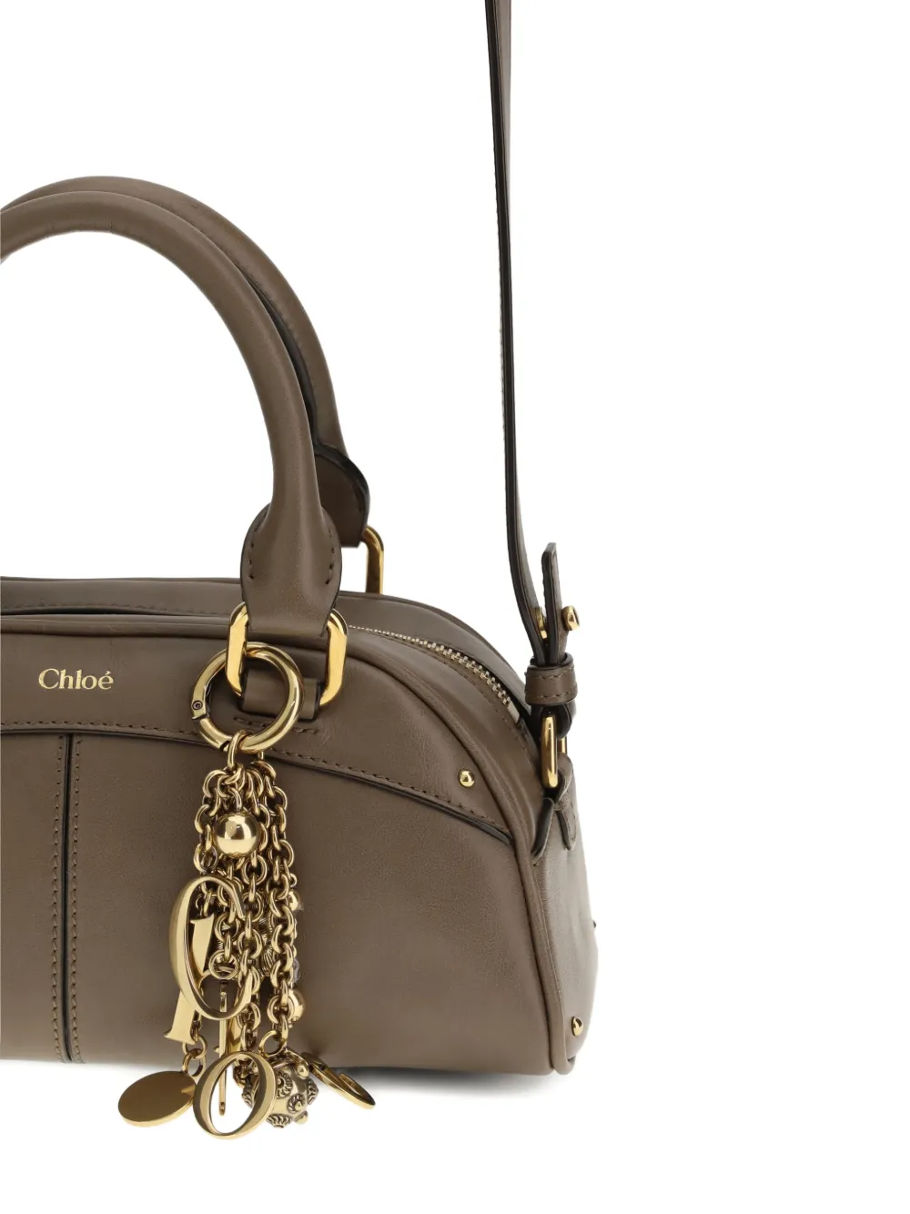Chloé Kleine Bowling leren shopper Beige