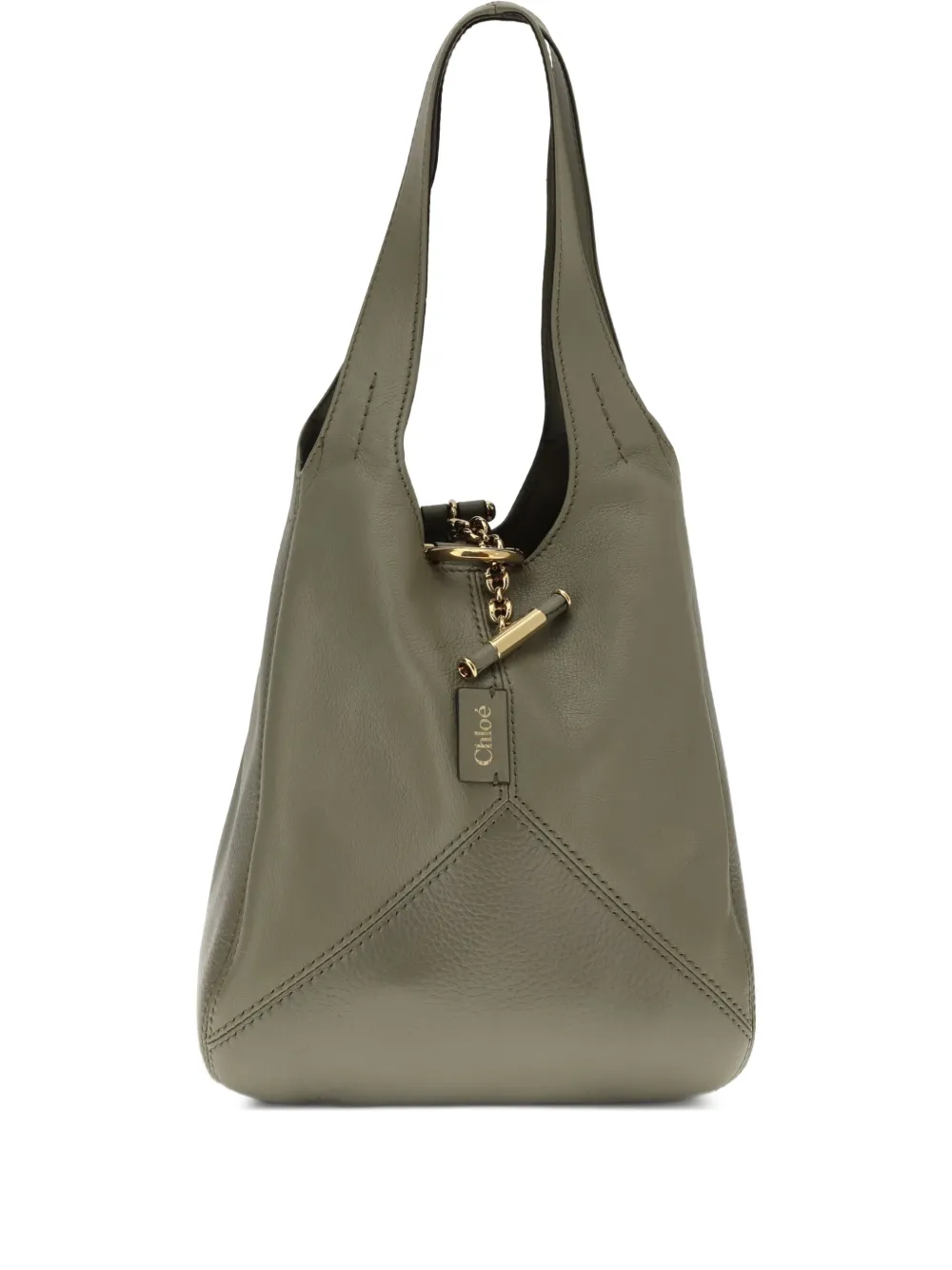 Chloé small Balloon logo-patch shoulder bag - Green