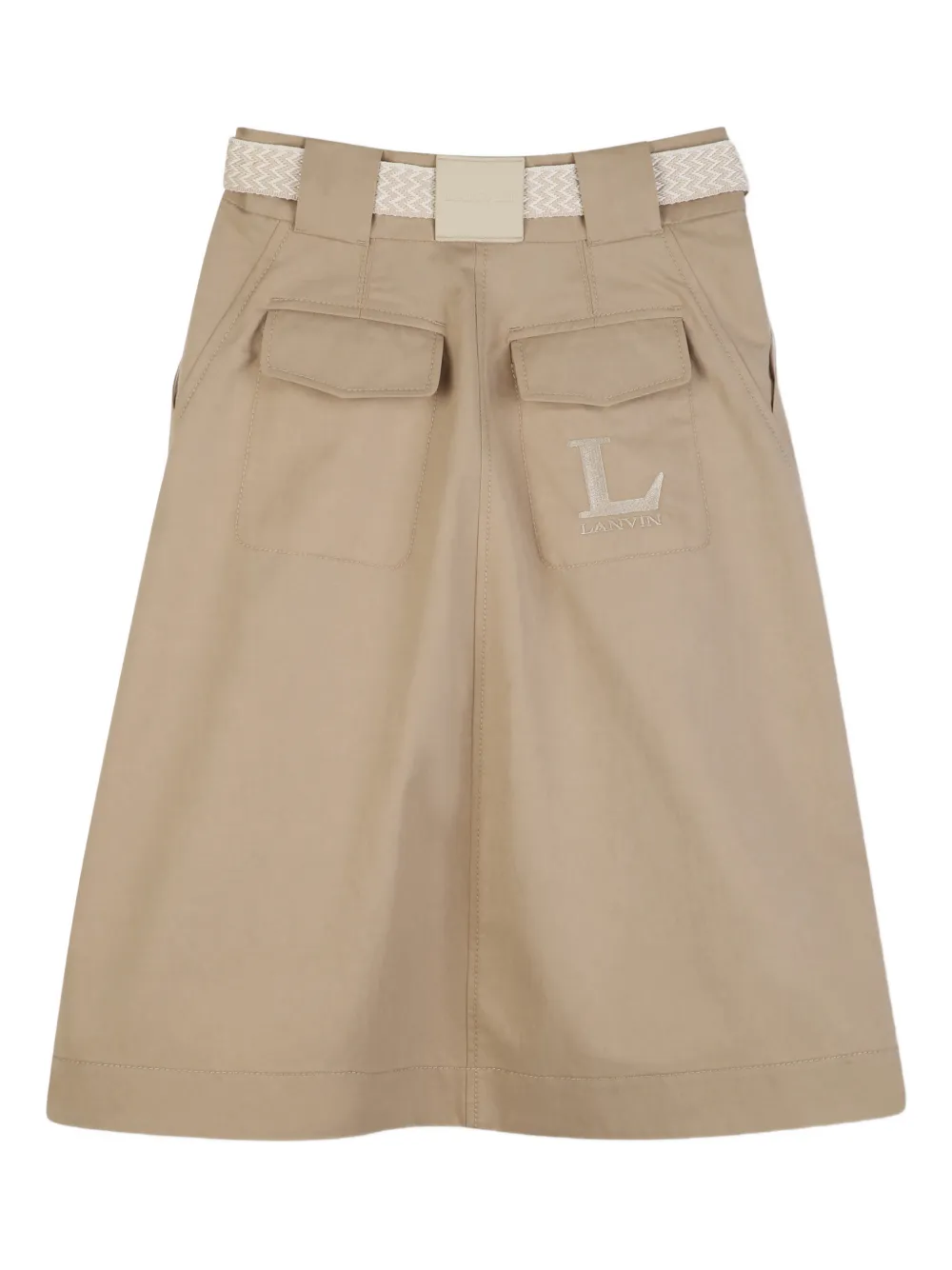 Lanvin Enfant Plooirok met ceintuur Beige