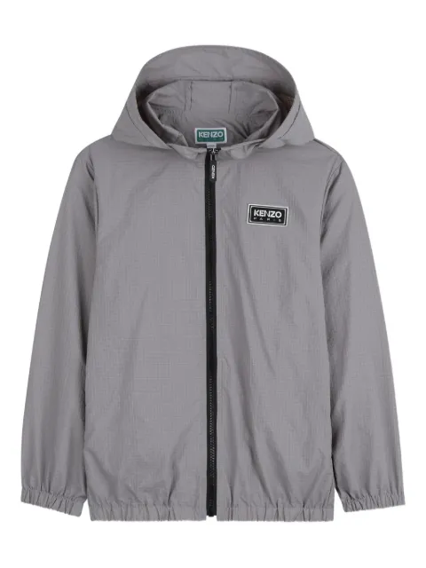 Kenzo Kids logo-appliqué hooded windbreaker