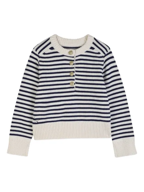 Zadig & Voltaire Kids striped half-button sweater