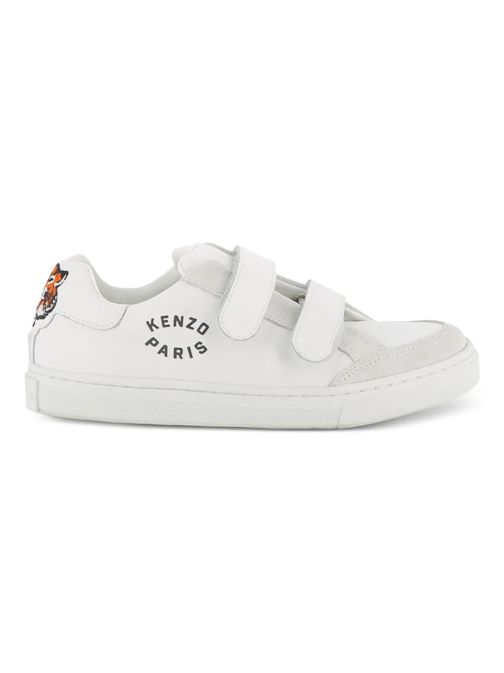 Kenzo Kids Sneakers met klittenband en tijgerapplicatie Wit
