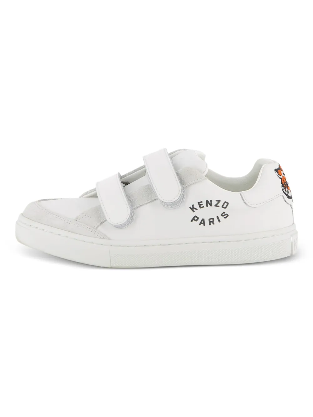 Kenzo Kids Sneakers met klittenband en tijgerapplicatie Wit
