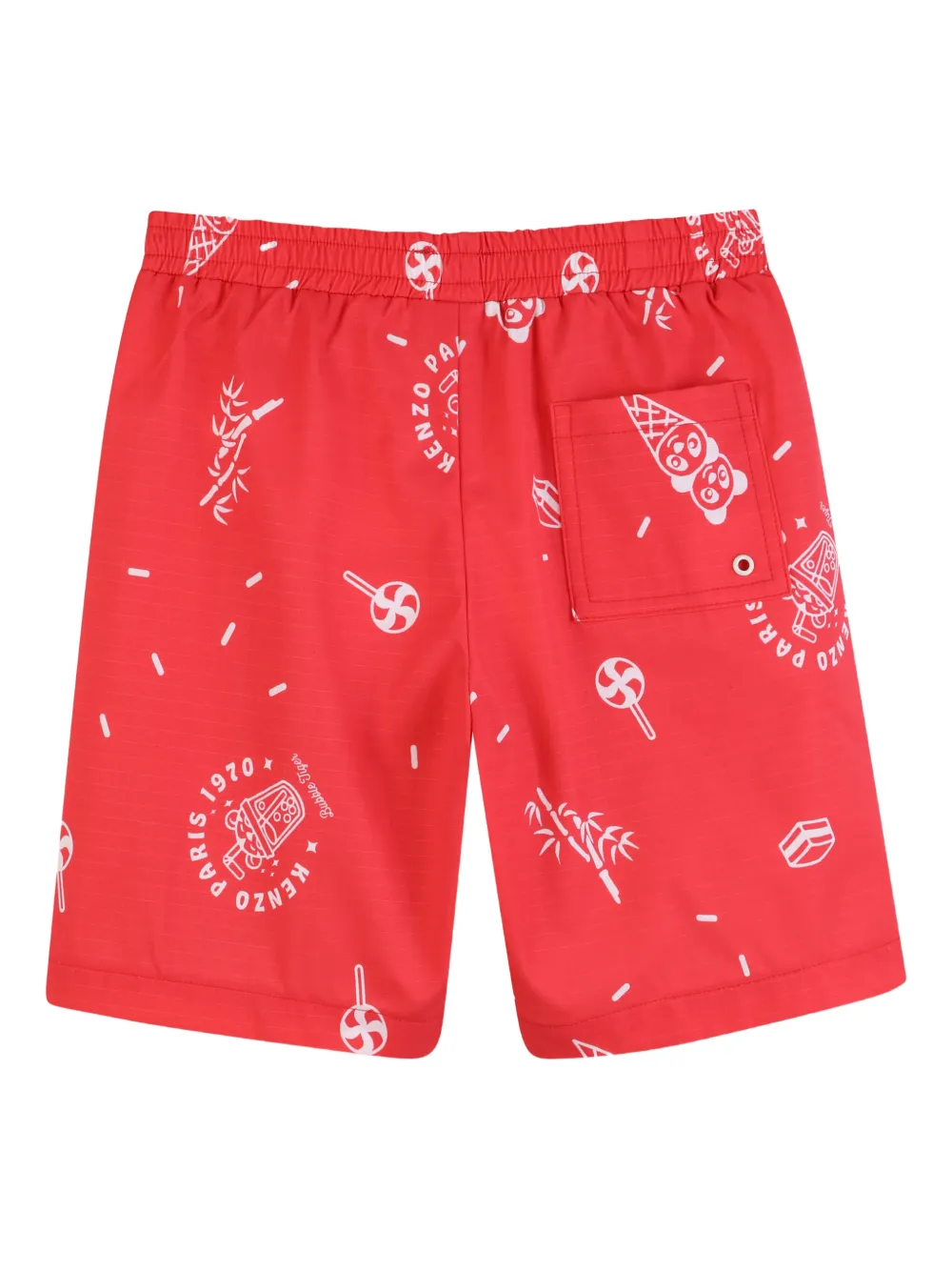  Kenzo Kids Printed Swim Shorts - Red 
