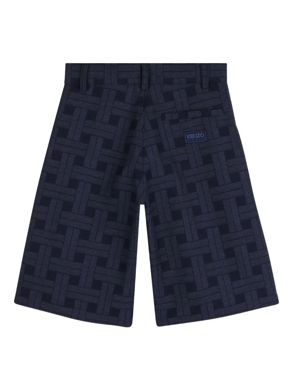  Kenzo Kids Geometric-pattern Bermuda Shorts - Blue 