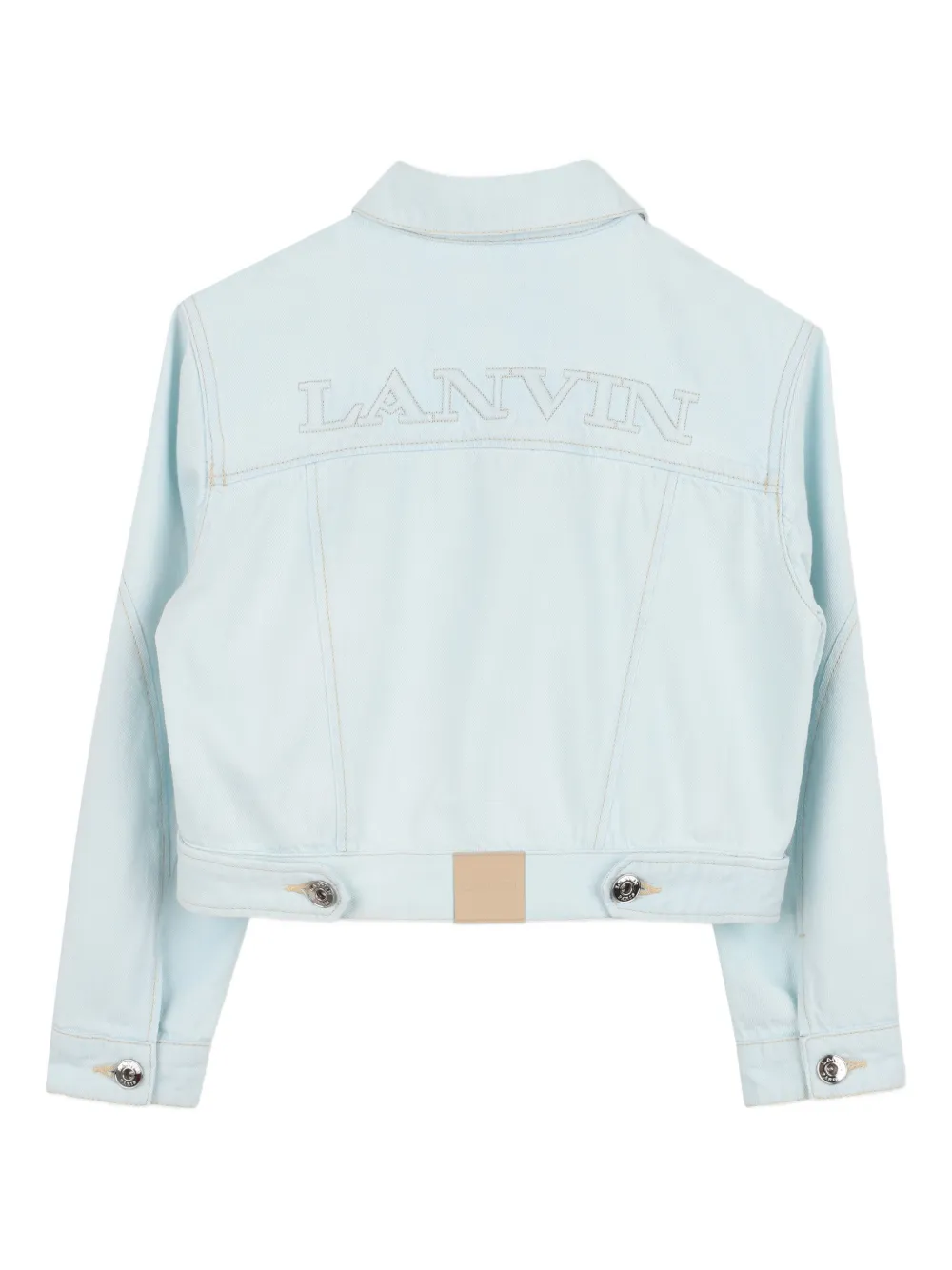  Lanvin Enfant Embroidered Denim Jacket - Blue 